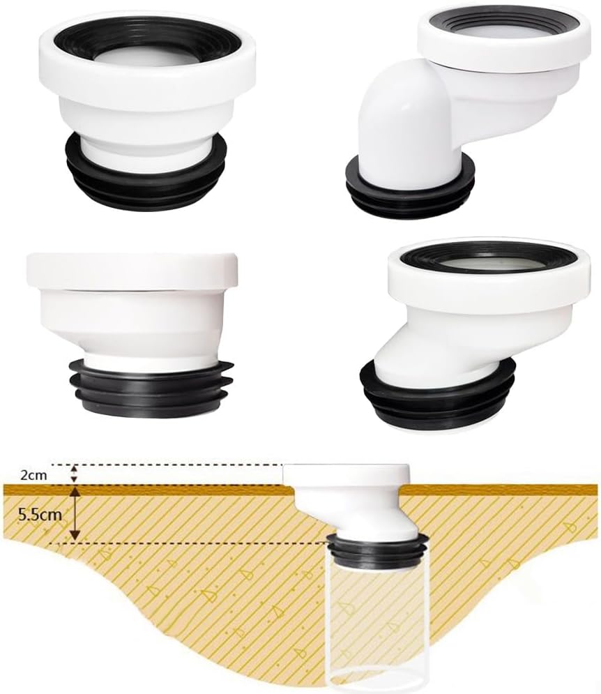 Złącze offsetowe do WC - Do złącz offsetowych do WC - Złącze offsetowe do WC z PVC - 50 mm - 4