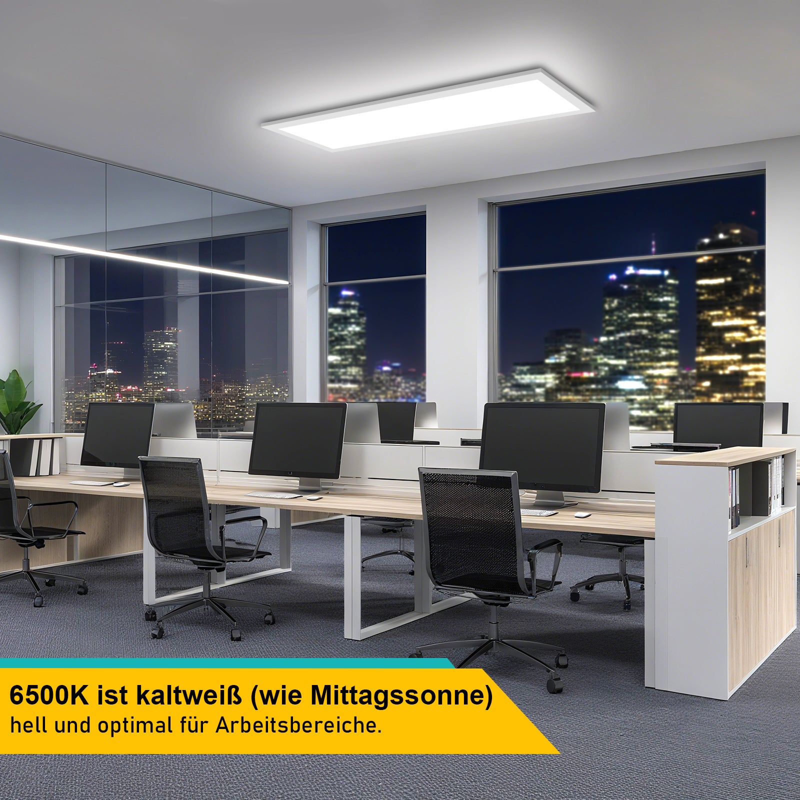 LOVHAUS Set da 2 Pannelli LED 58x20CM 24W 2400LM 100LM/W Luce Pannello LED 6500K Bianca Senza Sfarfallio per Ufficio, Cucina, Soggiorno, Bagno - 5