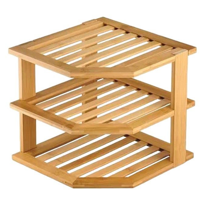 Portaspezie In Legno Di Acacia Naturale A 3 Livelli - Organizer Multiuso Antiscivolo Per Cucina E Armadio