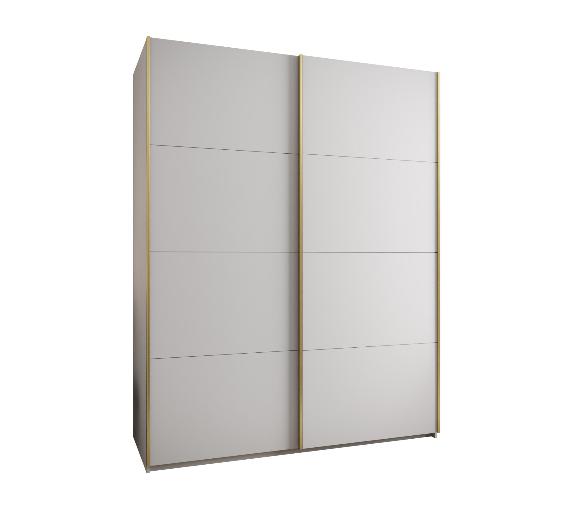 Szafa przesuwna wysoka Lux 1 200 x 64 x 245,5 cm biały + biały + u. złoty - Abiks Meble