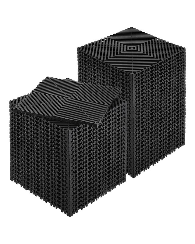 Tapis de drainage emboîtable,VEVOR 310x310 mm,50 pcs,coussin de sol PP antidérapant noir,dalles modulaires pour garage,jardin,cuisine