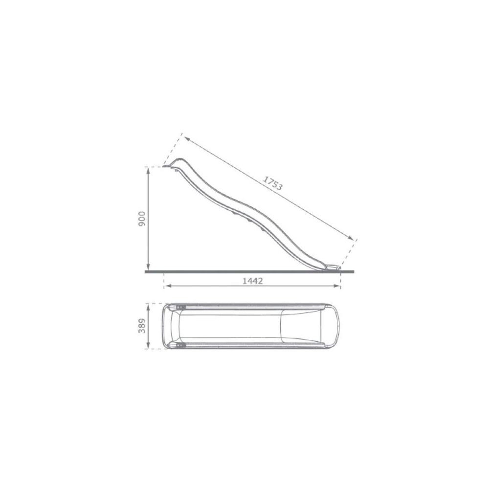 Glissière de toboggan avec vague en PEHD Tweeb 175cm anthracite Kbt - 7
