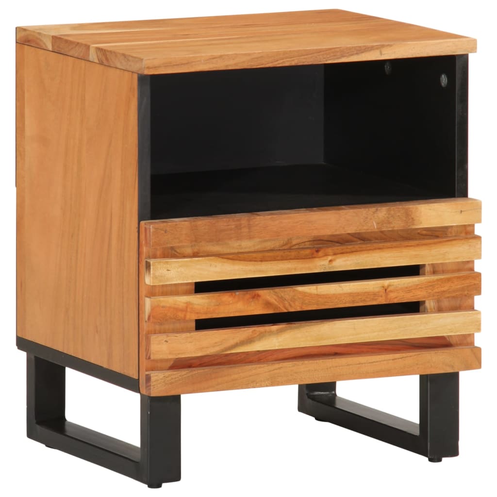 Szafka nocna vidaXL z drewna akacjowego 40x34x46 cm z szufladą i przegródką