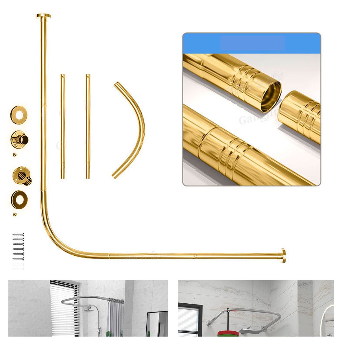 MOEN Tringle à Rideau De Douche Incurvée Réglable Triva 152 à 183 Cm Nickel Brosse