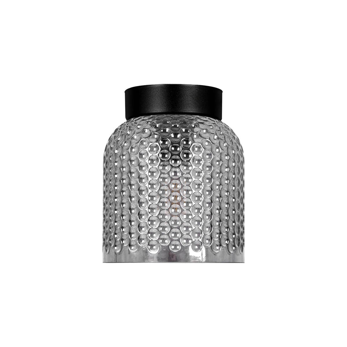 Lampa wisząca INGA czarna 1xE27x20W szkło wym:22x18x18cm IP20 Kaja