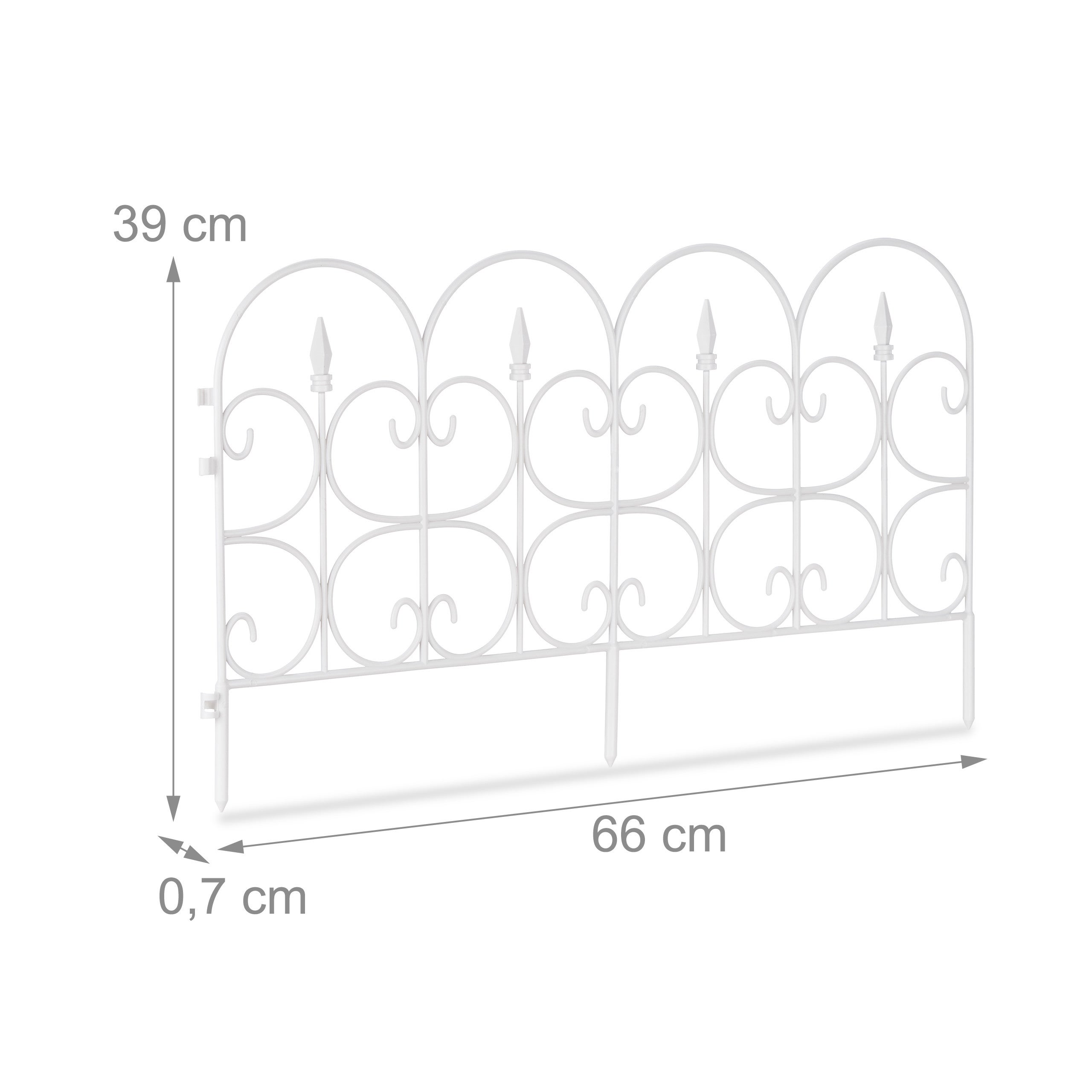12x Bordure de jardin plastique, Clôture gazon 30 cm, 6 éléments, 4 m, parterre massif pelouse, piquet - 4