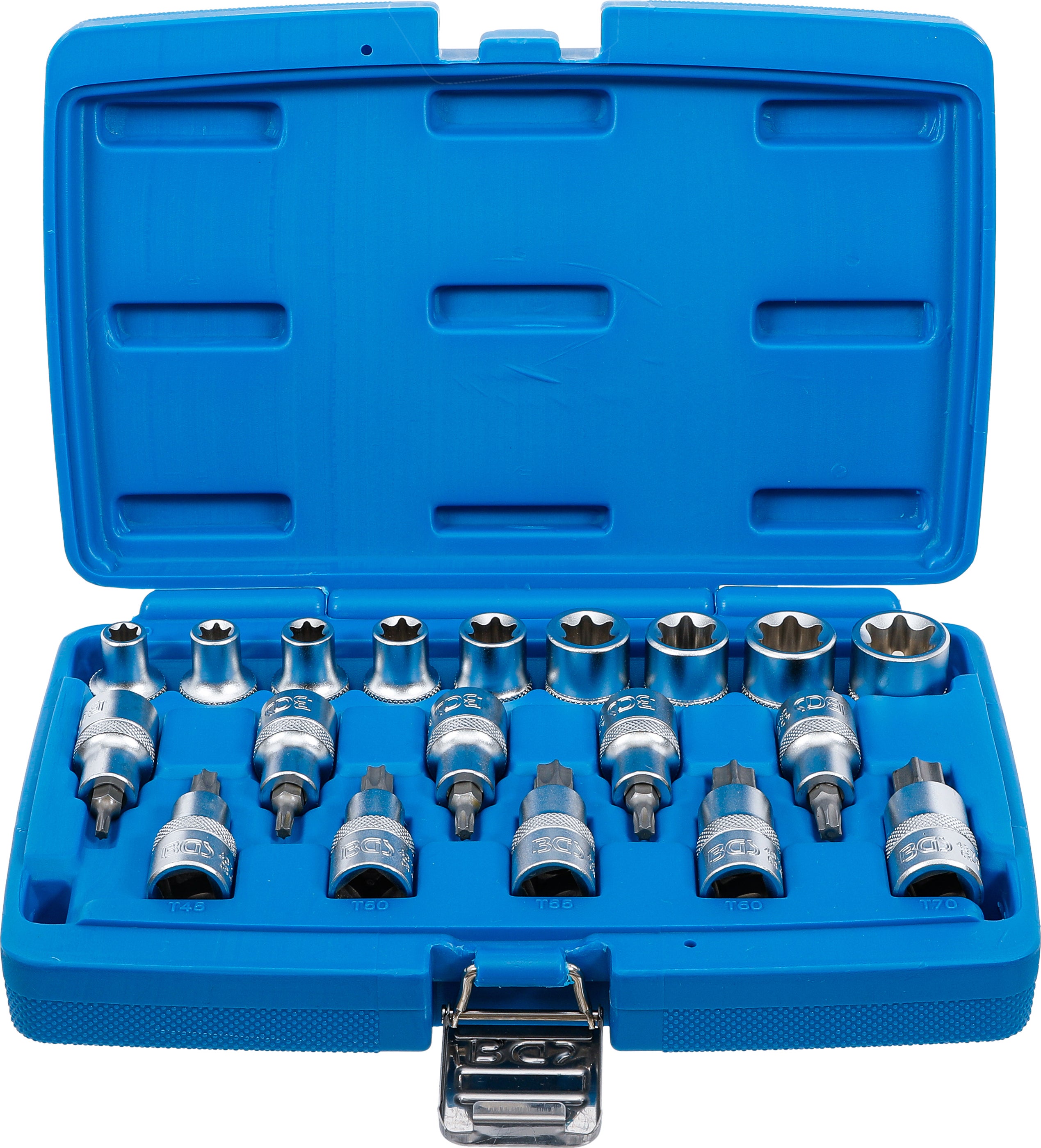 BGS Zestaw bitów/nasadek z profilem E / T-Profil (dla Torx) napęd wewnętrzny czworokątny 12,5 mm (1/2") 19-częściowy - 5100