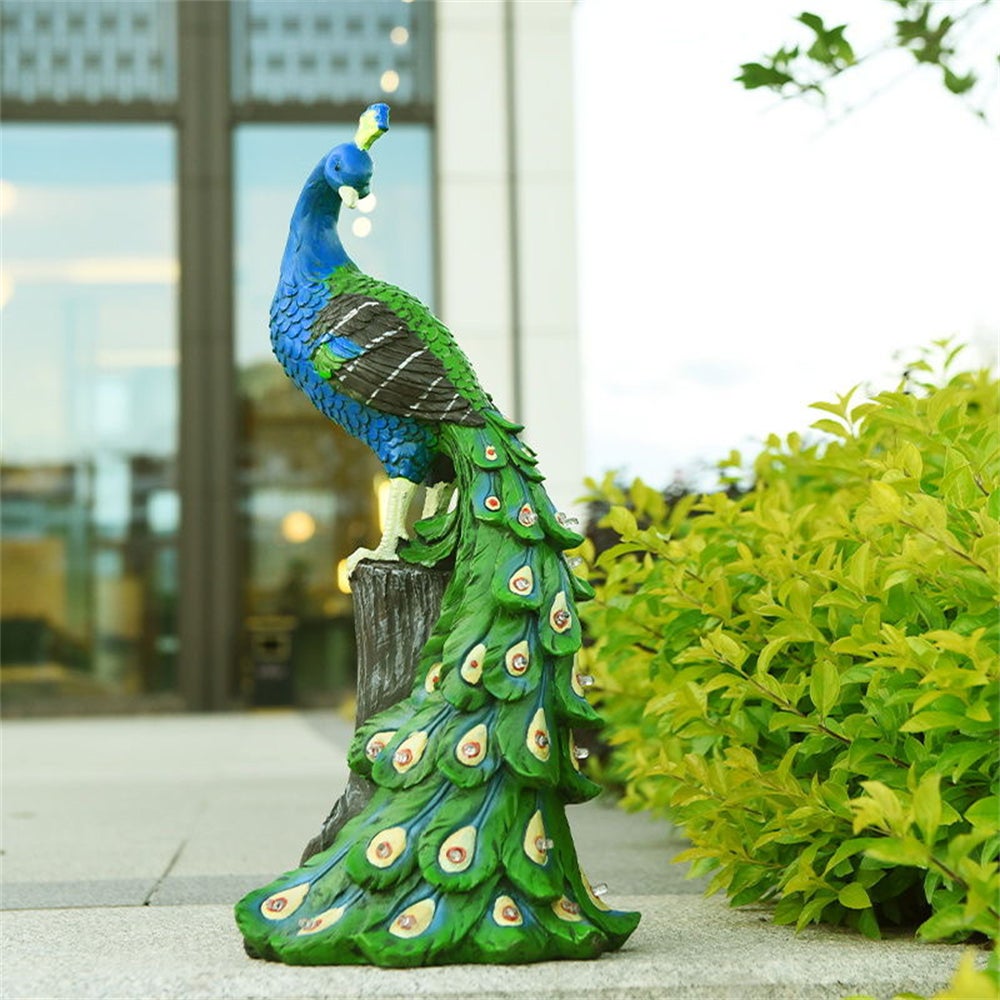 chisheen Statua di pavone solare per esterni, decorazione da giardino per esterni, in metallo, decorazione per esterni, per prato, cortile, feste, matrimoni, festa della mamma, giardinaggio, regali