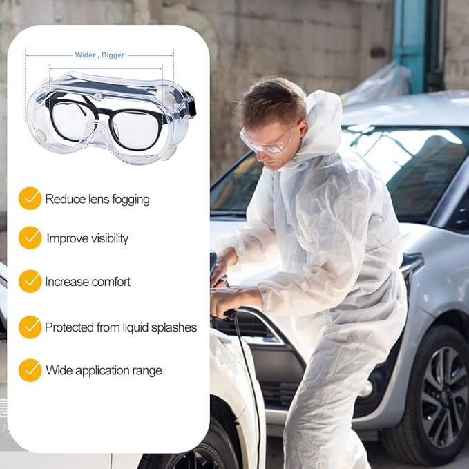 2 paires de lunettes de sécurité transparentes – Lunettes antibuée, lunettes de protection latérale, lunettes de sécurité pour le travail - 4