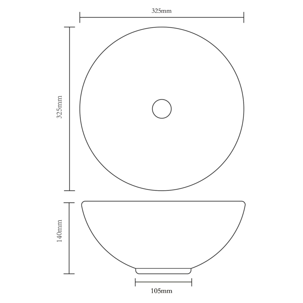 Lavabo de salle de bain Céramique Rond Blanc vidaXL - 6