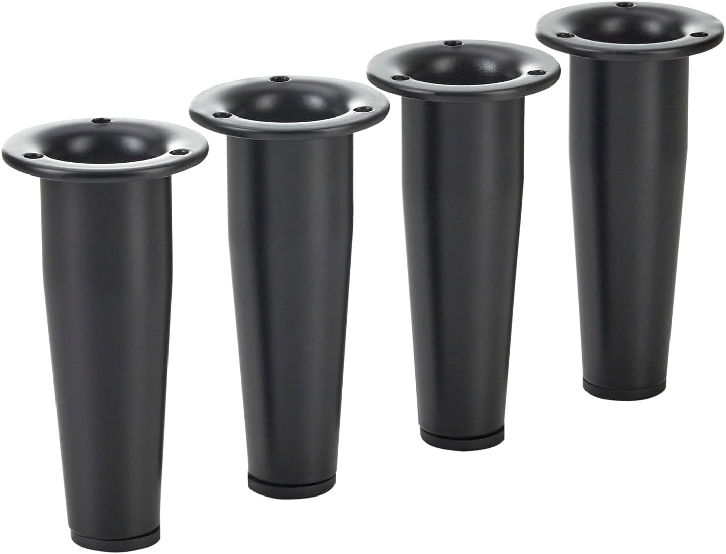 4 picioare de mobilă Fox-Trot, înălțime 100 mm, negru mat, reglabile, lungime maximă 12 mm, picioare de pat