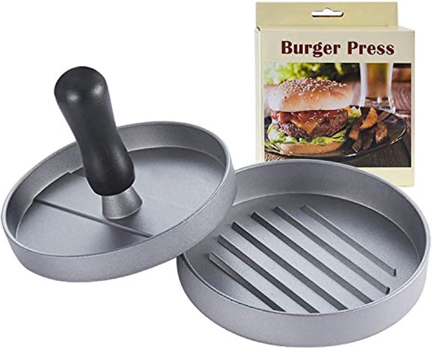 Prasa do hamburgerów powłoką zapobiegającą przywieraniu prasy hamburgerów aluminiowa forma pasztetów grilla piknik domowe hamburgery boczek kiełbasa