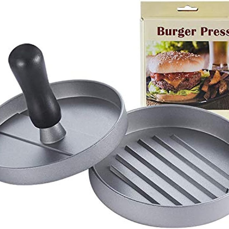Prasa do hamburgerów powłoką zapobiegającą przywieraniu prasy hamburgerów aluminiowa forma pasztetów grilla piknik domowe hamburgery boczek kiełbasa