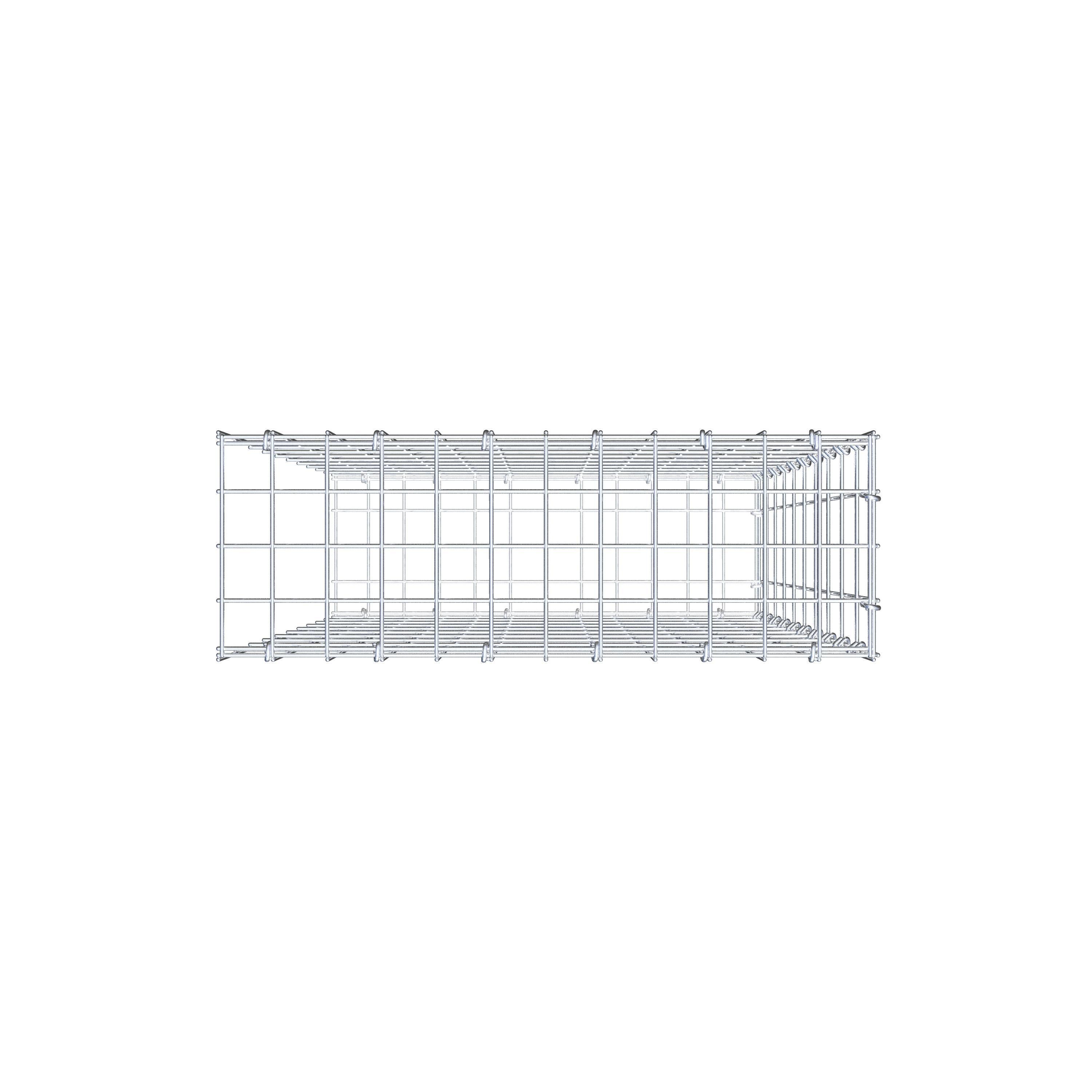 Gavión para alargar en acero galvanizado 100x60x20cm (LxAxP), malla 5 x 10cm, Anillo en C, sin rejilla frontal - 5