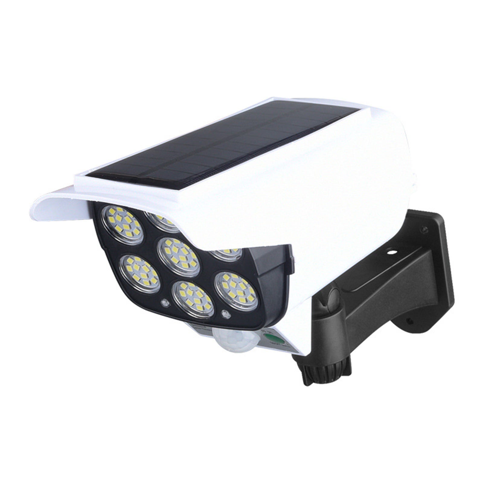 Caméra Solaire Factice Extérieure Avec LED – Fausse Caméra De Surveillance Argentée – Dissuasion Anti-Cambriolage Facile à Installer