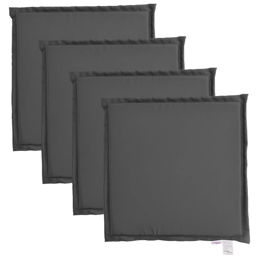 Lot De 4 Coussins D'assise Antidérapants GRACE, Galettes De Chaises En Feutre Blanc De Format Carre Avec Picots En Caoutchouc Noir