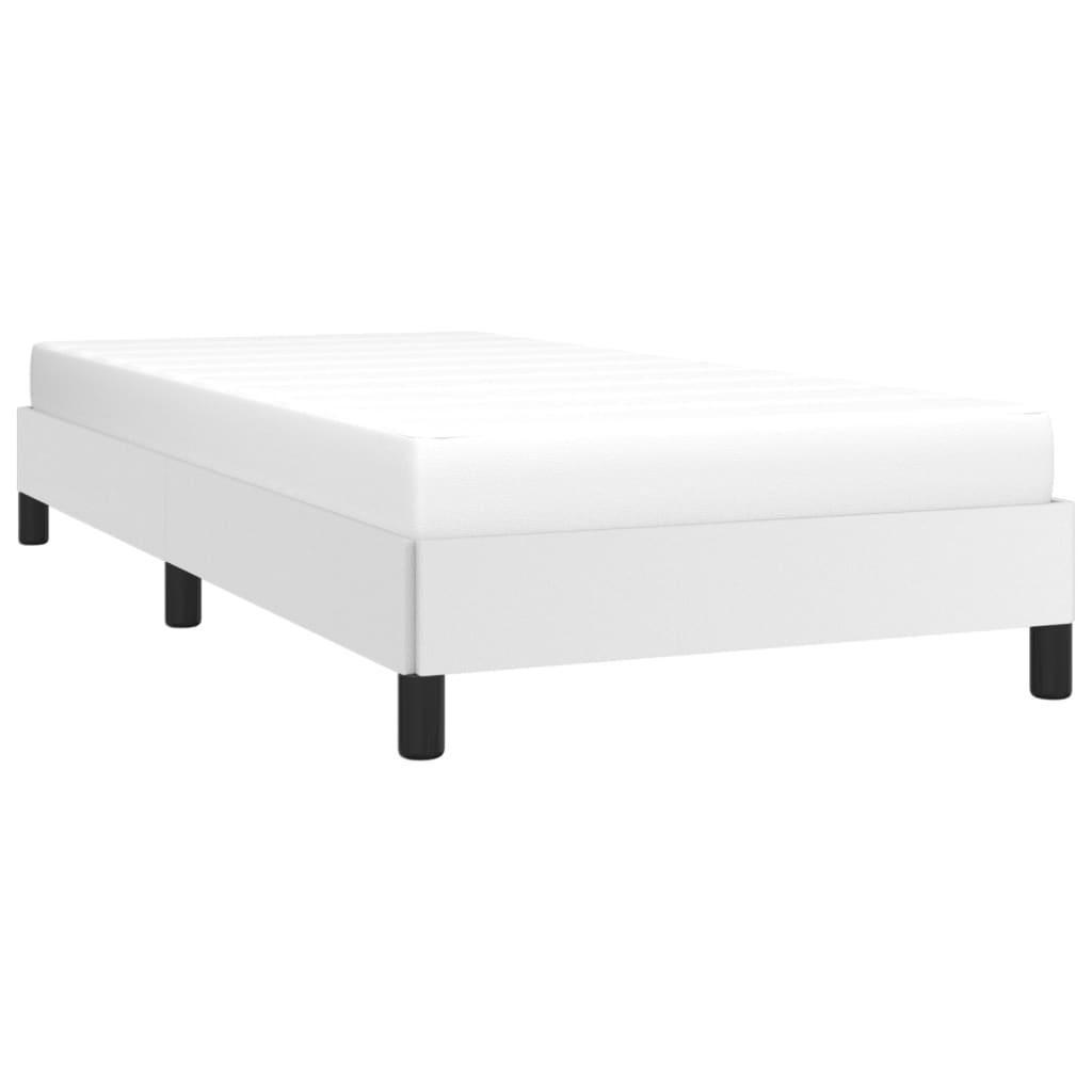 Cadre de lit sans matelas, blanc, en similicuir, pour la chambre, 100 × 200 cm - 3