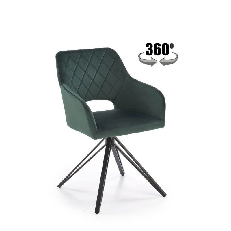 Krzesło tapicerowane K535 zielone obracane