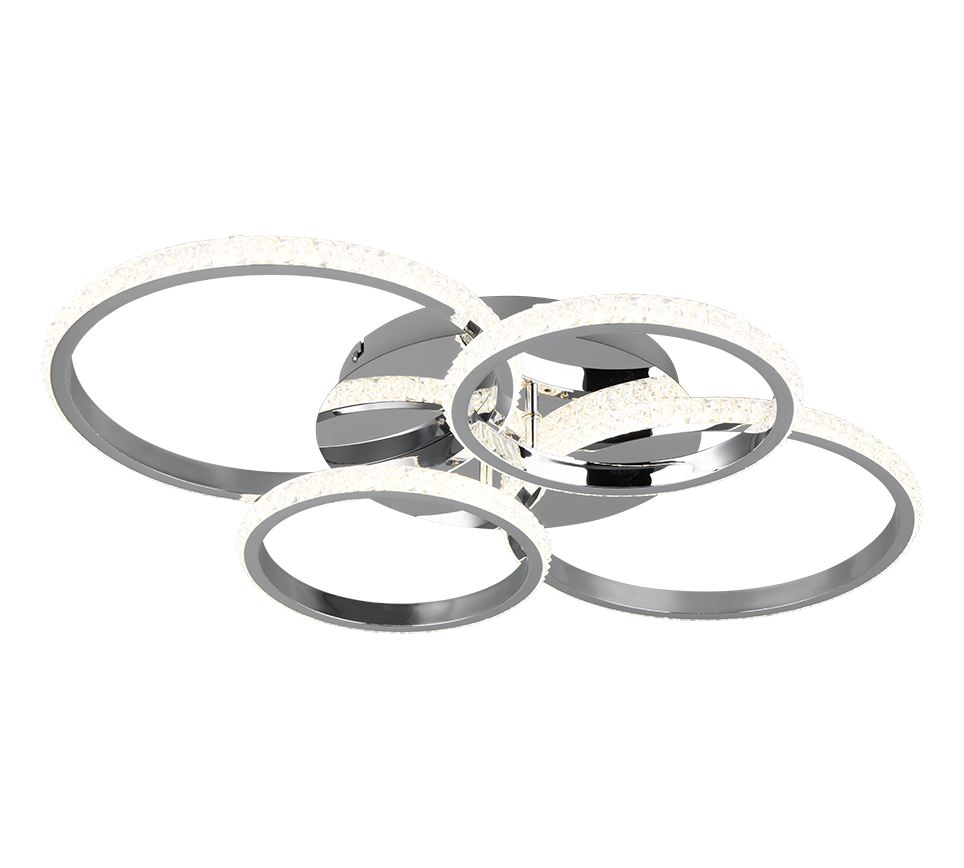 Lampa sufitowa wisząca Cires odcienie srebra LED 27W 4000K 3400lm ring wym: 8 x 65 x 49 cm metal RL