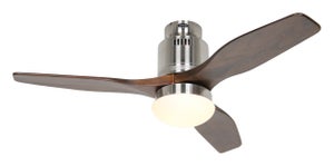 Ventilateur De Plafond Avec Lumière CasaFan GENUINO-L - Diamètre 152 Cm, Bois Massif/chrome, Moteur DC, Télécommande