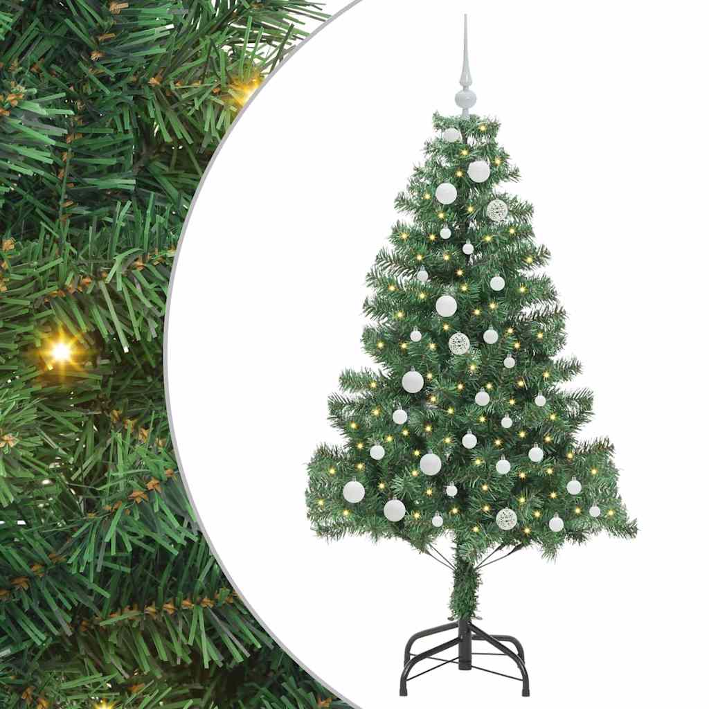 Choinka z 150 diodami LED z podstawą Zielony 150 cm PVC