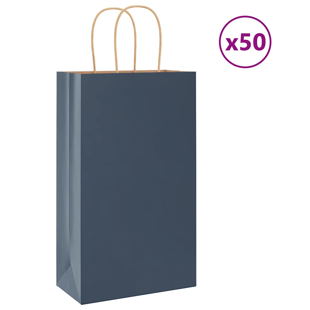 40 Sacs Cabas Kraft Blanc 18x8x21cm - Avec Poignées Pour Courses, Cadeaux, événements