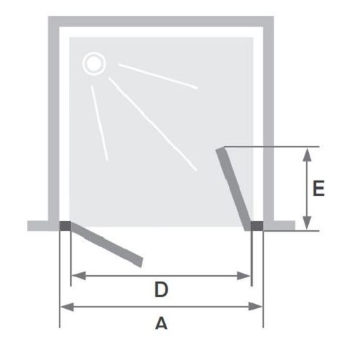 Porte de douche 2 pivotants Kinedo SUPRA L80cm - 2