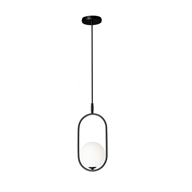 Lampa wisząca Cordel czarno-biała 1xG9x28W szklana kula wym: 120 x 18,5 x 15 cm szkło Candellux