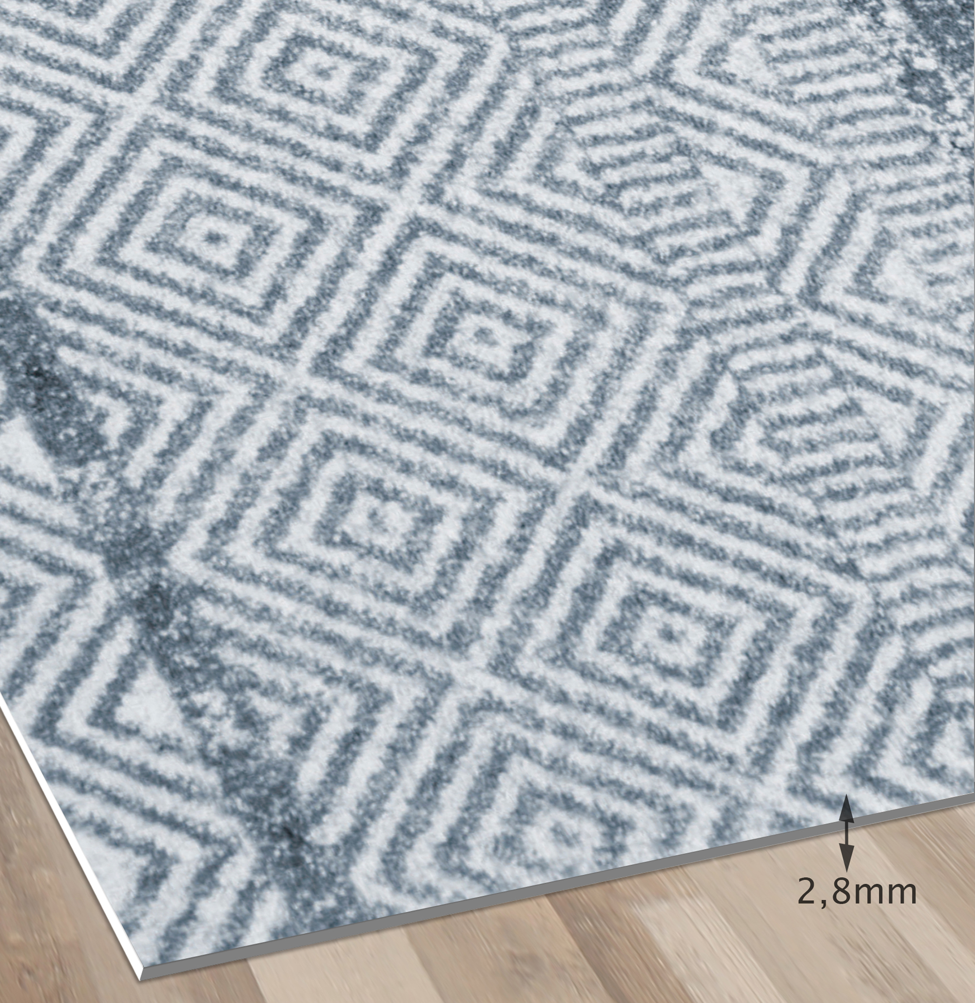 Tapis antidérapant en vinyle, Marrakech azul 70x100 cm - PVC imprimé, lavable, ignifuge, pour le salon et la cuisine - 5