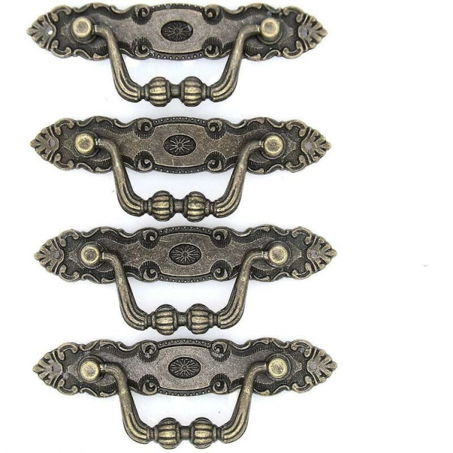 Uchwyt meblowy - do szuflad, szafek - ceramiczny - 4 sztuki - 11x3,8 cm - brązowy