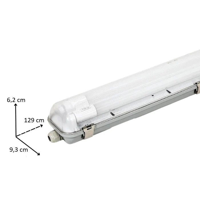 Pack de 6 - Kit de Réglette LED IP65 + 2 Tube Néon LED 120cm T8 18W - Blanc Froid 6000K - 8000K - SILUMEN - 5