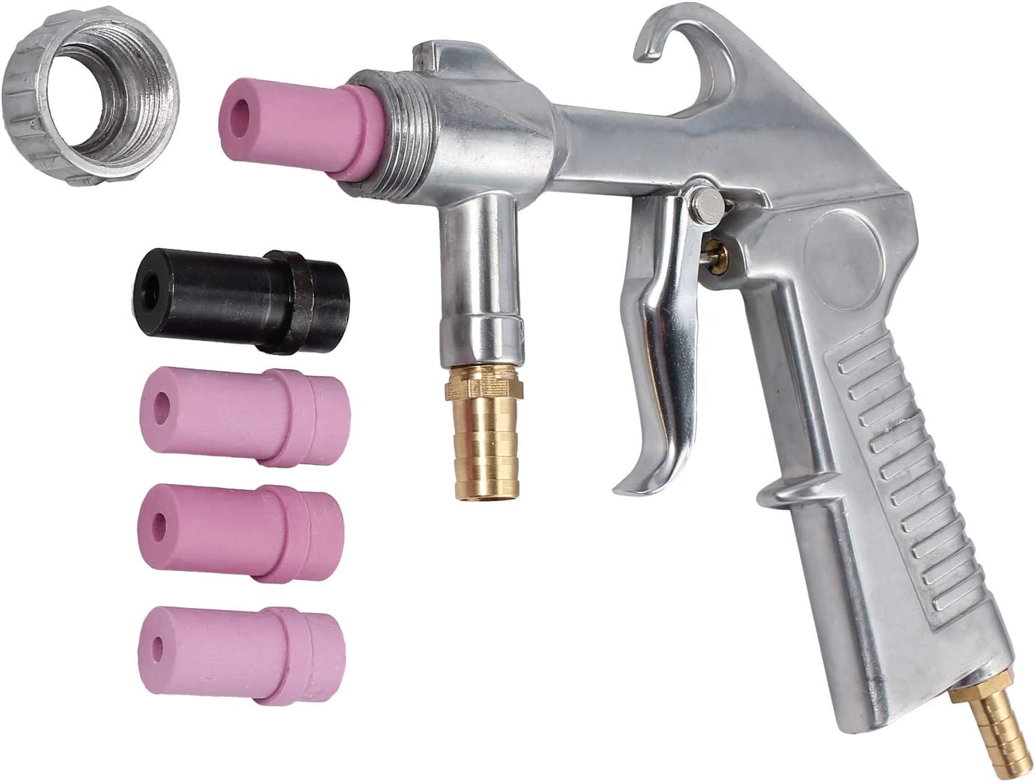 Pistolet do piaskowania sprężonym powietrzem z 4 dyszami ceramicznymi do piaskowania, pistolet do piaskowania, sprzęt do piaskowania do profesjonalnyc