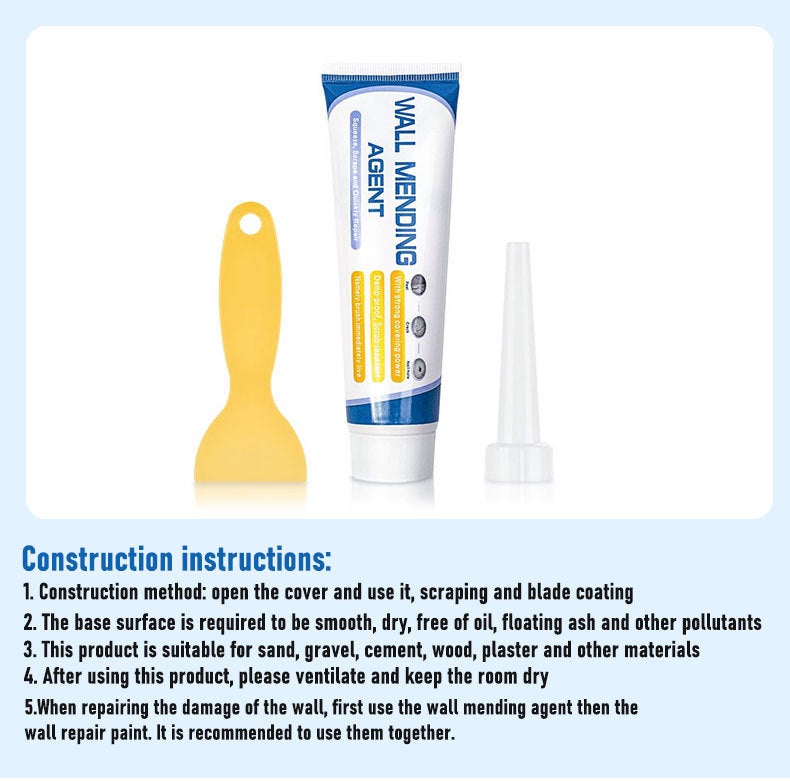 Agent de réparation de murs avec grattoir, mastic de remplissage de trous cassés, Agent de réparation imperméable pour fissures de cloisons sèches - 9