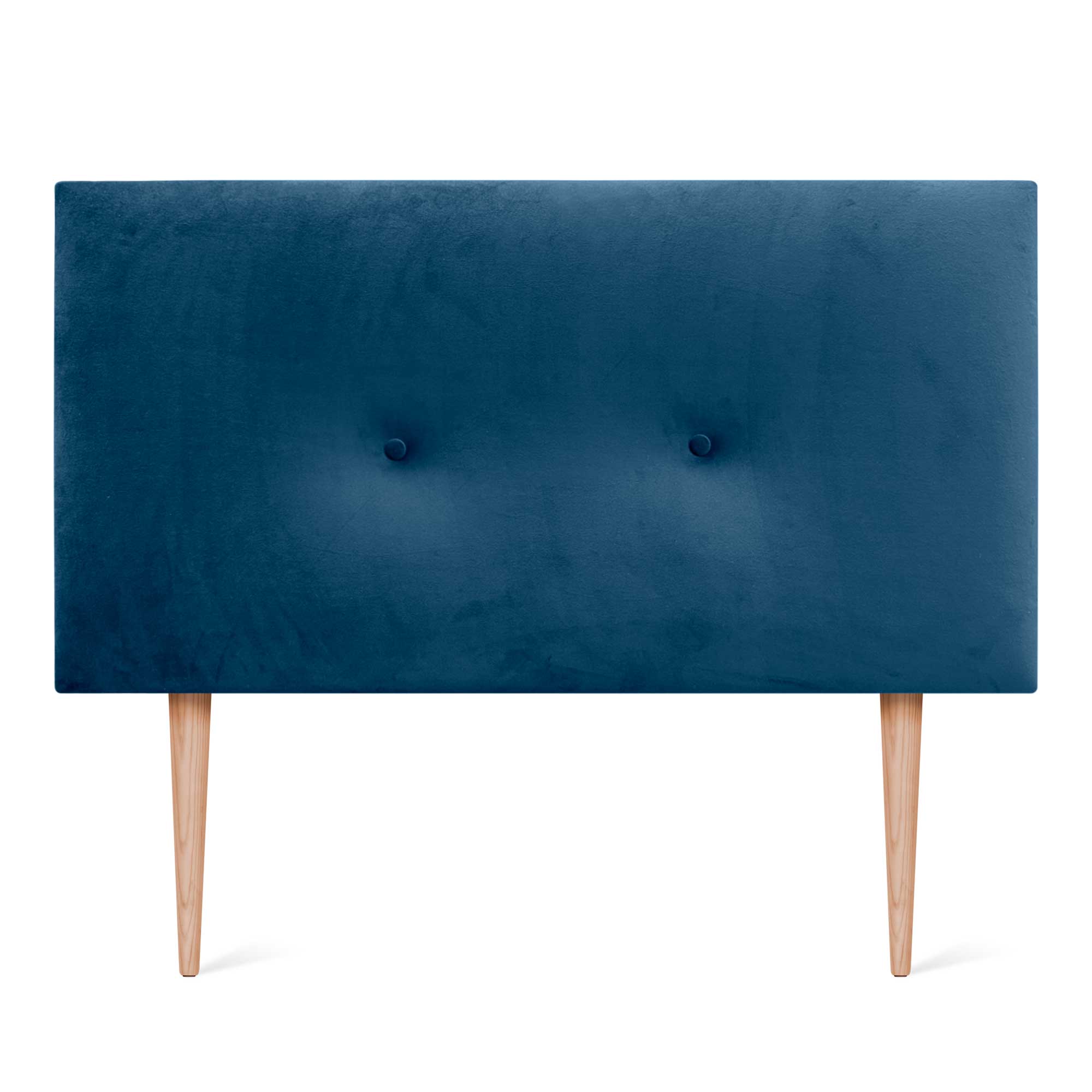 DHOME Testiera in velluto liscio con bottoni e gambe alta gamma moderna testiera imbottita per letto di lusso camera da (Bleu, 80x105cm) - 3