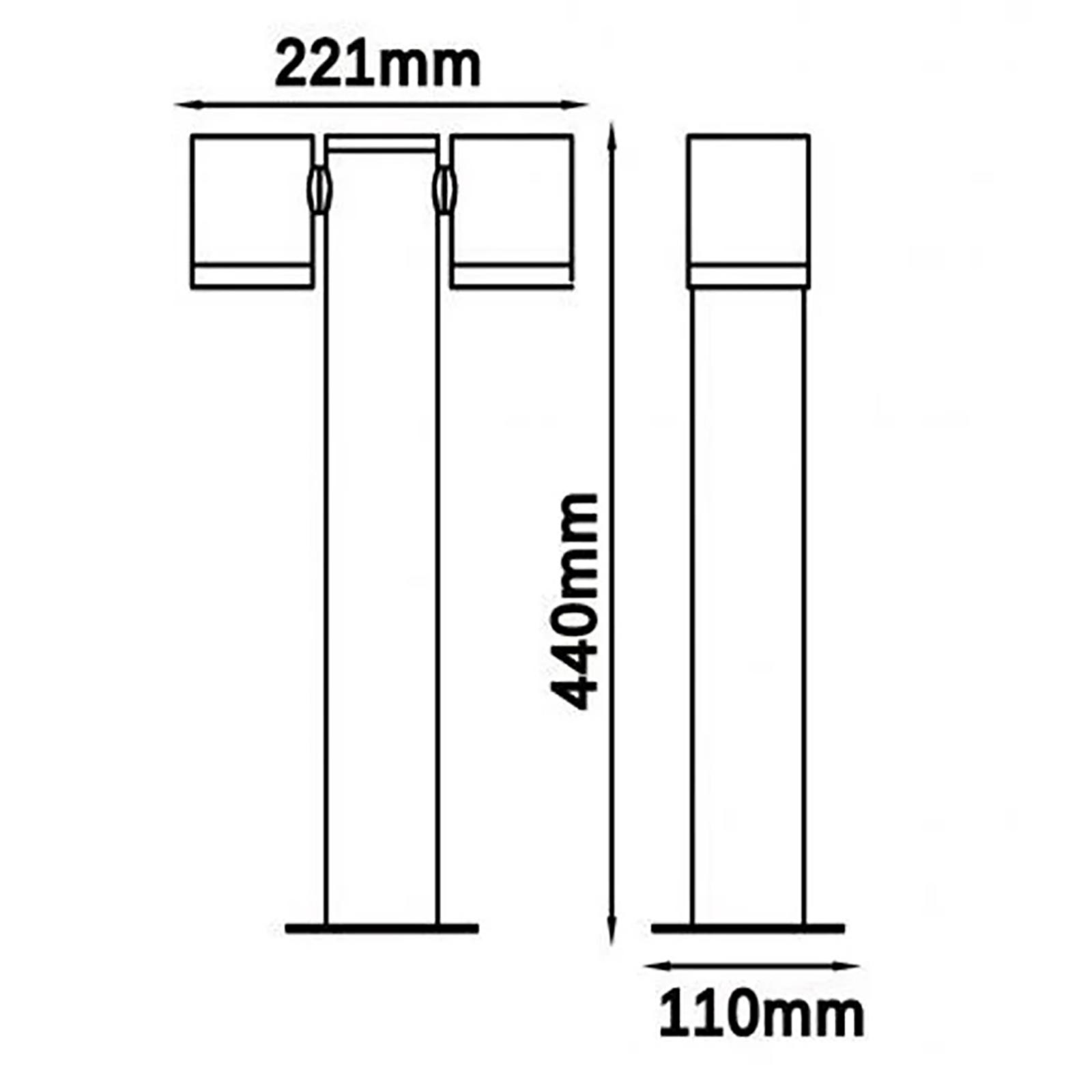 Lampe de jardin double LED GU10, lanterne étanche, diffuseur réglable éclairage de chemin cour gris foncé 44cm - 7