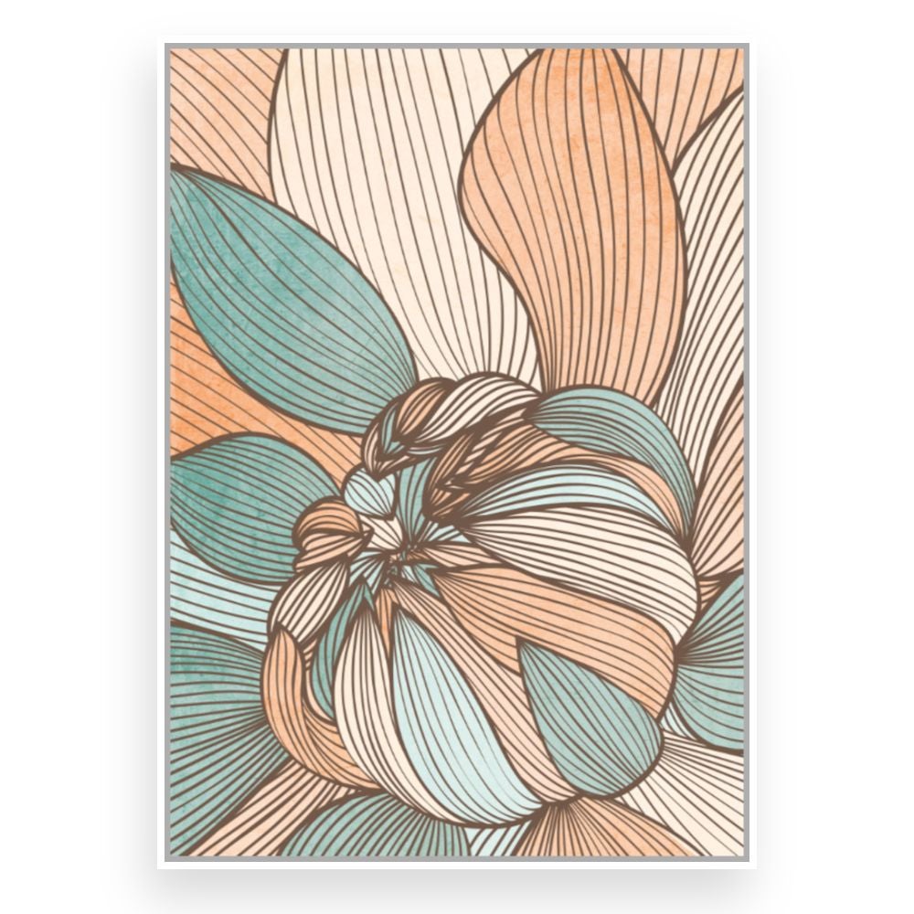 Toile encadrée Fleurs abstraites / 60x90cm / Cadre Blanc / Fabriqué en France / Déco murale / DADA ART - 3