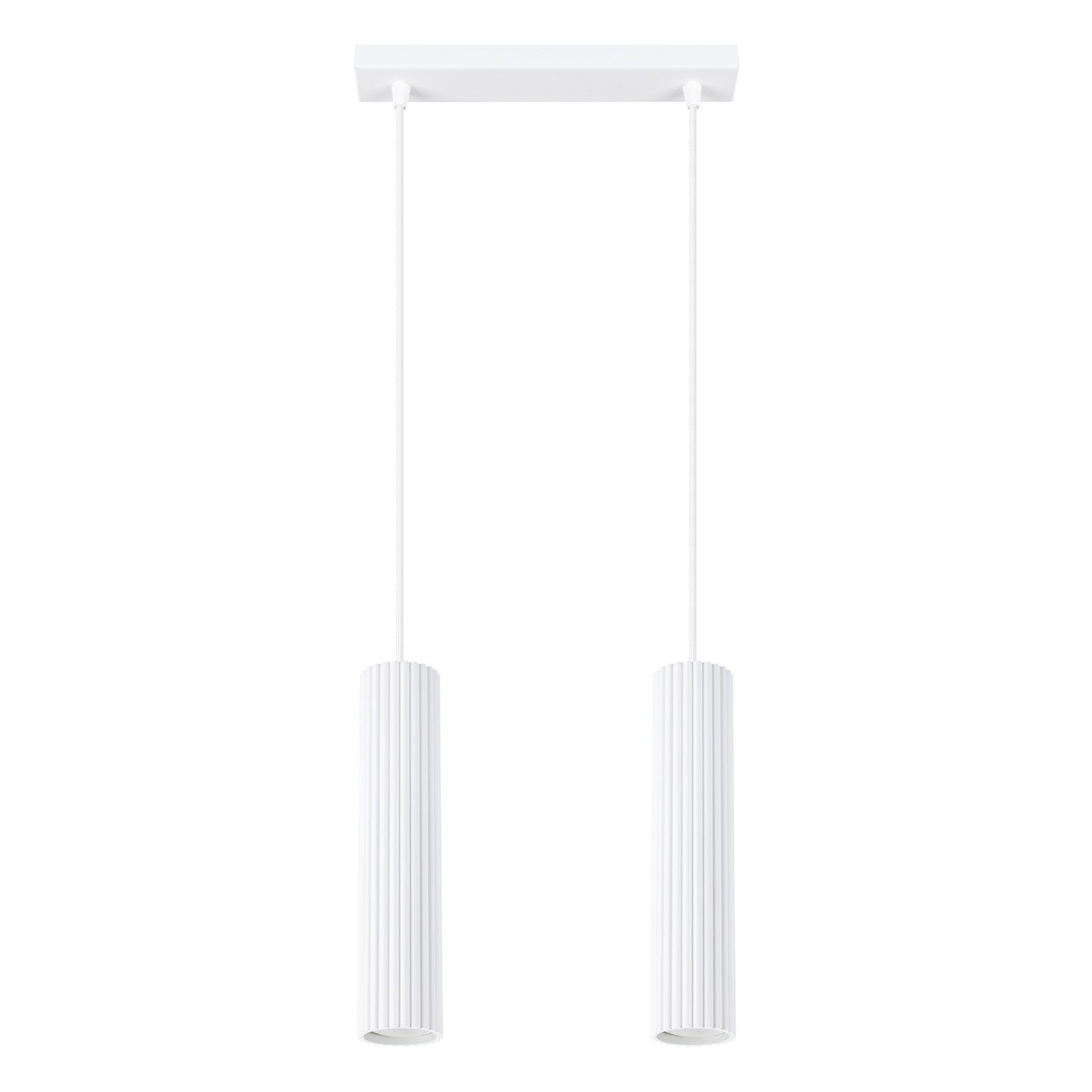 Lampa wisząca Karbon biała 2xGU10x10W do kuchni wym: 90 x 30 x 6,5 cm aluminium Sollux Lighting