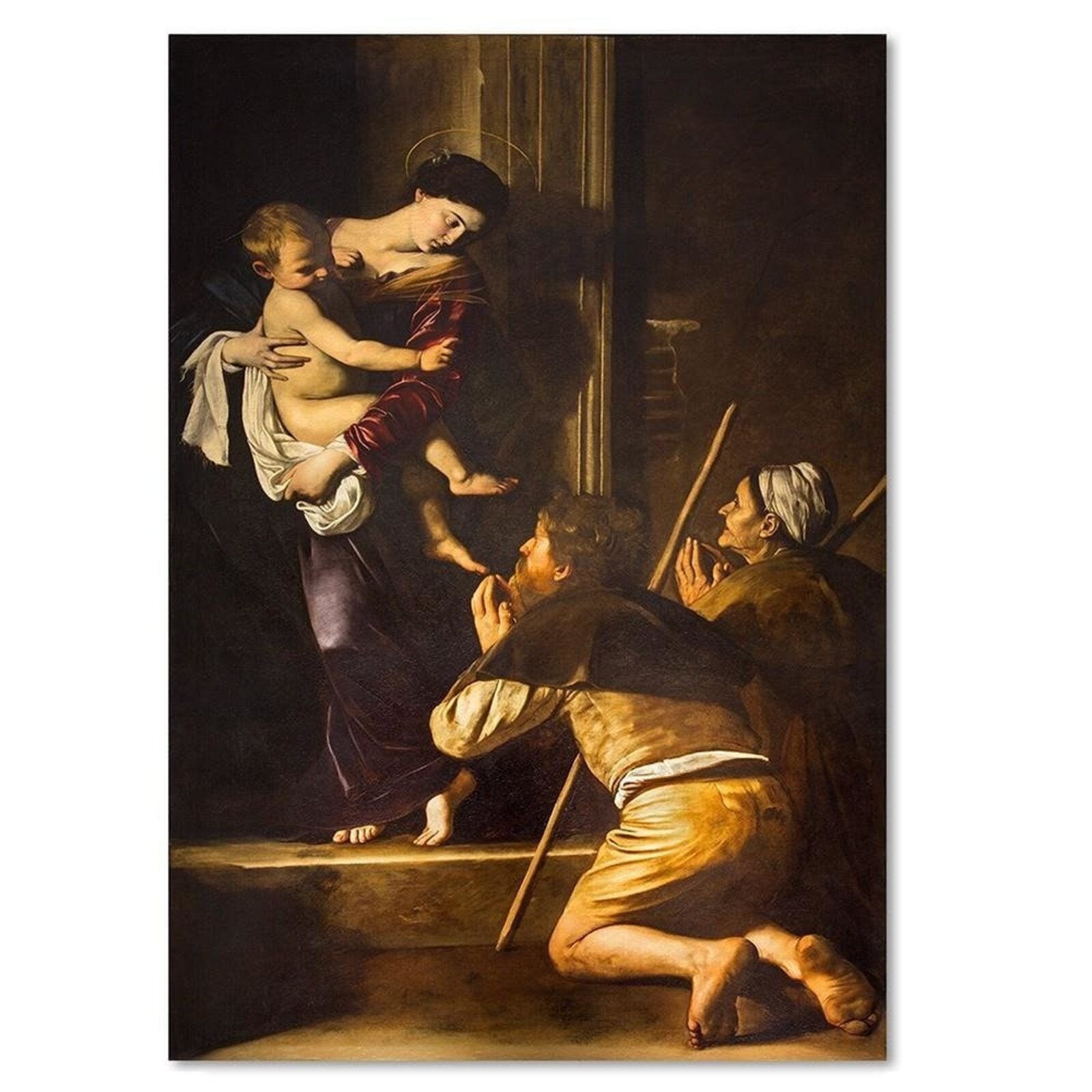 Obraz na płótnie, Caravaggio Madonna z Loreto i pielgrzymi Rzym 40x60
