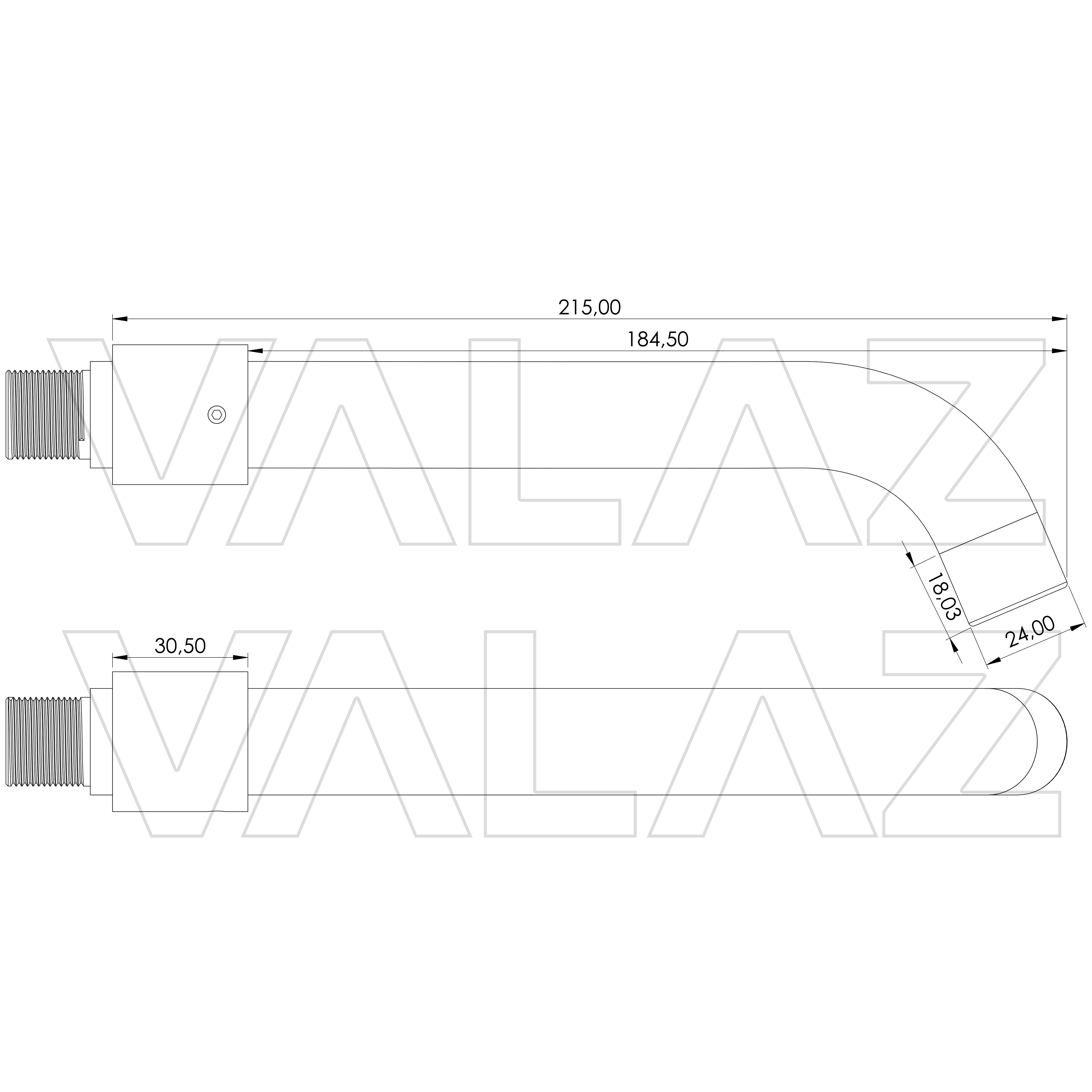Valaz Rubinetto lavabo monocomando tondo da incasso con bocca nera opaca da 21 cm - Serie Guadiana - 4