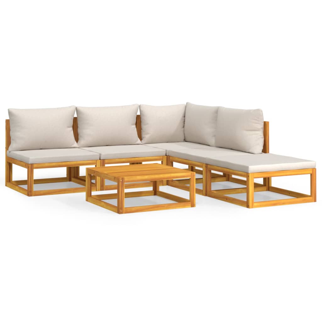 Maison Exclusive - Set Salotto Giardino 6pz Cuscini Grigio CMaison Exclusive - aro Legno Massello - 2