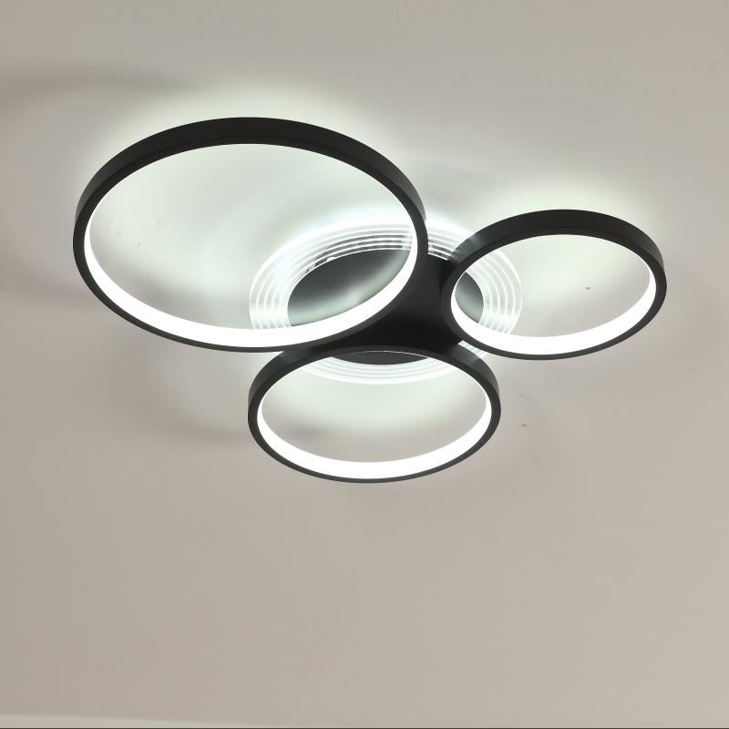 Plafón Circular Acrílico 41W Negro Ø30cm Reg. Continuo con Mando 220V ...