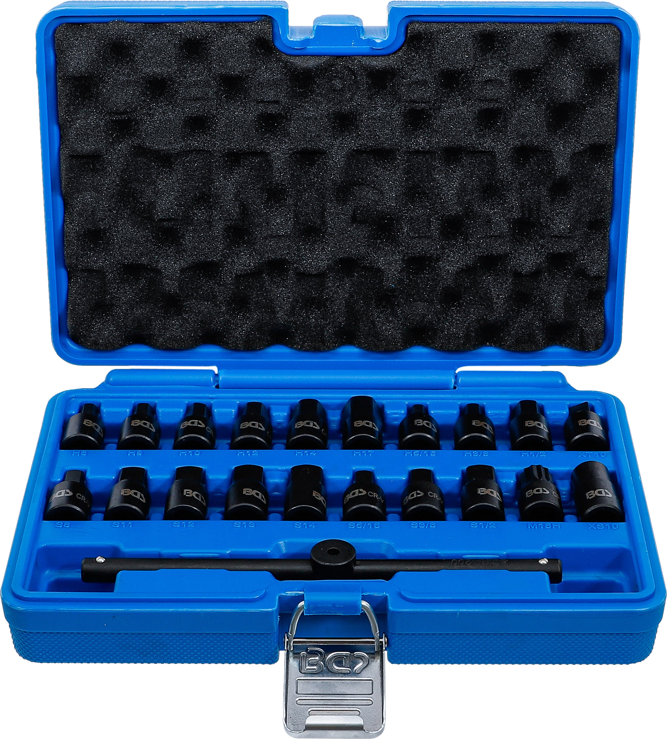 BGS Specjalny zestaw narzędzi do miski olejowej, napęd kwadrat wewnętrzny 10 mm (3/8") 21 szt. - 1014