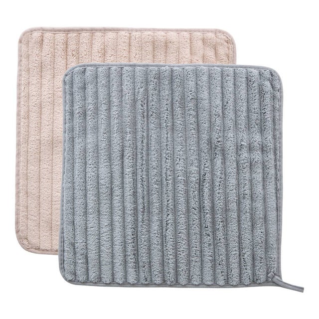 Lote de 2 paños de microfibra de 30 x 30 cm, color gris