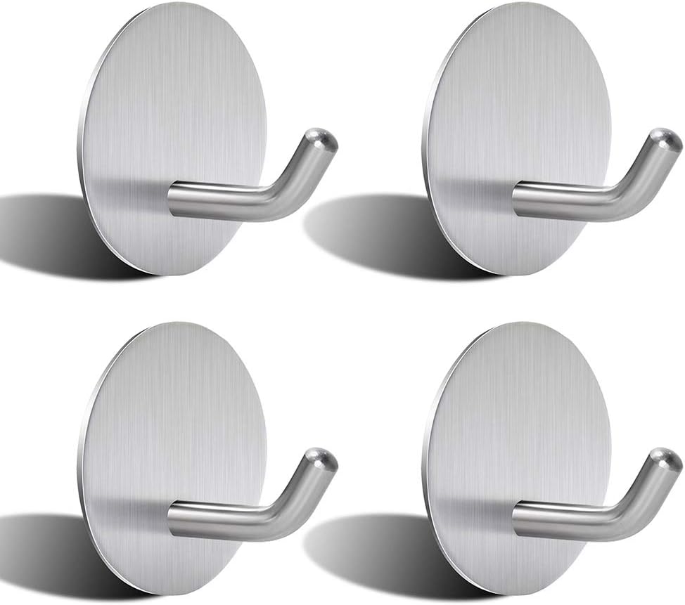 Lot De 4 Crochets Adhésifs Transparents Pour Rangement - 6x6 Cm - Polypropylène - Pour étagère, Prise, Cuisine, Salle De Bain - 13