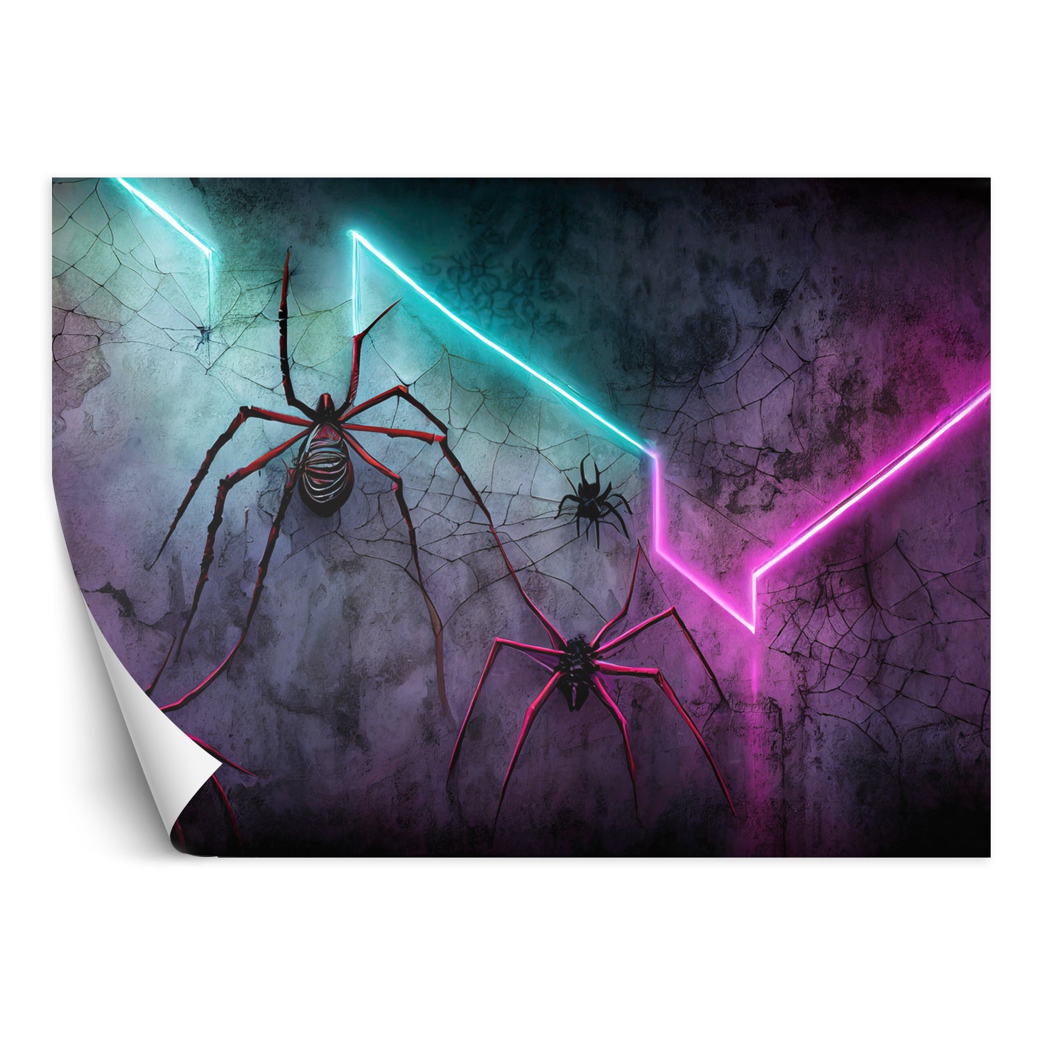 Fototapeta, Pająk Neon Abstrakcja 350x245