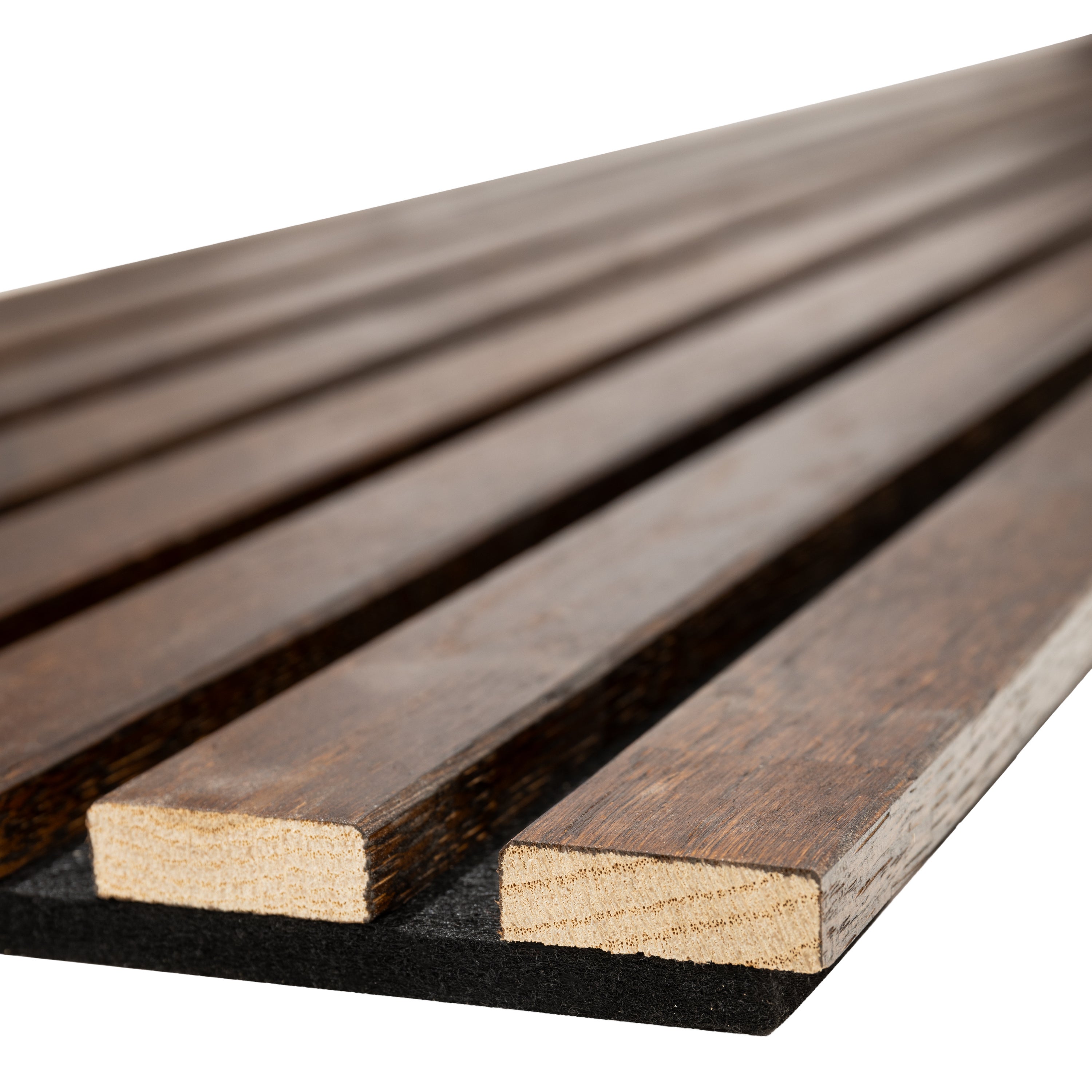 Lot de 2 Panneau Tasseau Acoustique en Bois - Bois de Bouleau Massif - 2400x400mm - Lattes 35mm, Support en Feutre Noir - 7