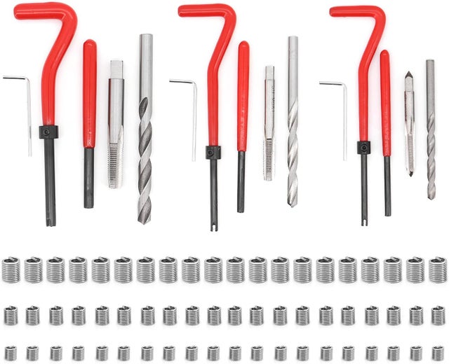 75 Pièces Réparation des Filetages M5 M6 M8 Kit de Réparation de Filetage Filet Rapporté Helicoil Insert
