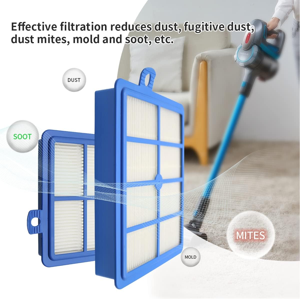 Lot de 2 Filtre Remplacement pour Aspirateur Electrolux PHILIPS - 6