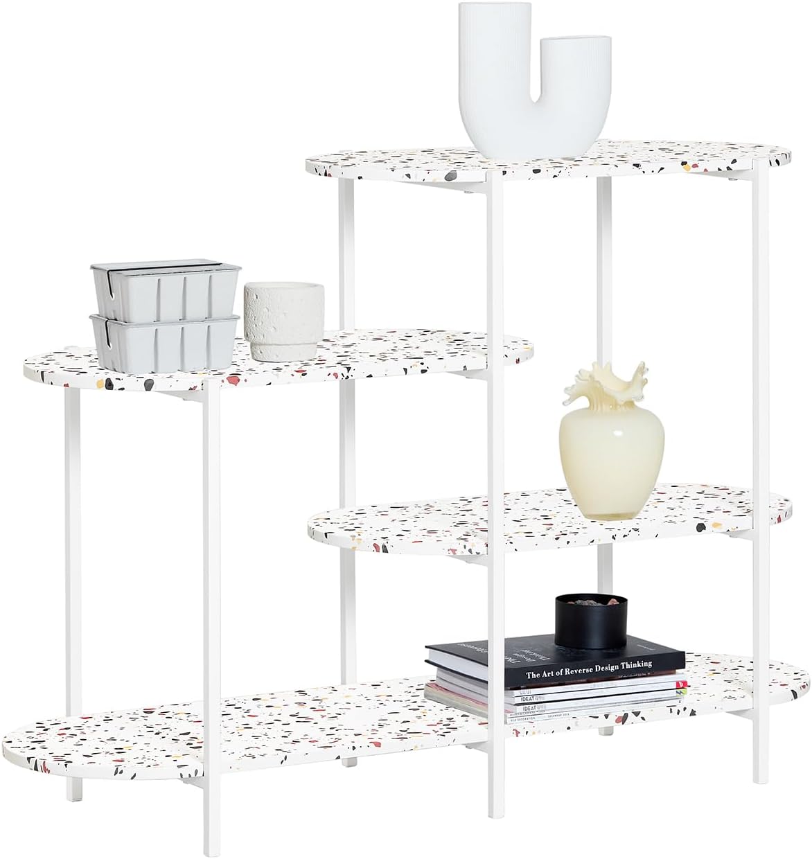 SoBuy 2 zestaw Mały Stolik Konsola przedpoj Stół salon Regał łazienkowy FSB89-W