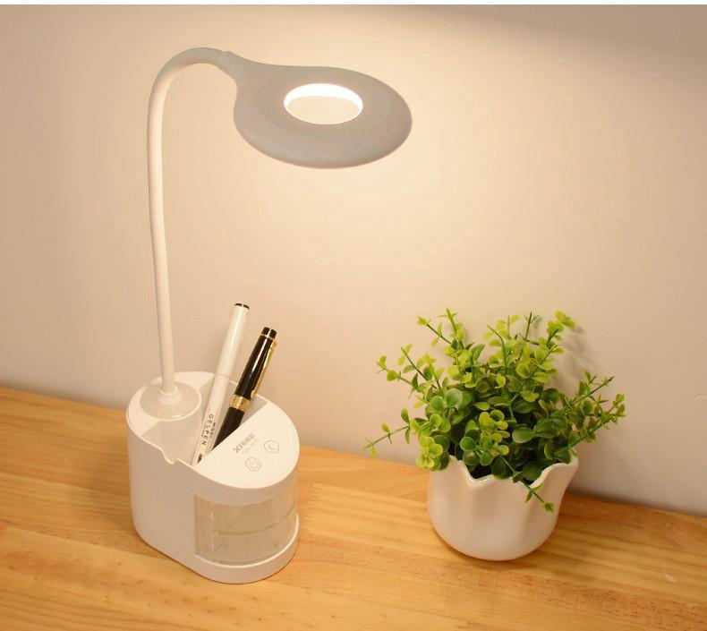Lampka biurkowa LED, lampka biurkowa dla dzieci ze ściemniaczem, 3 poziomy jasności, ochrona oczu, giętka szyjka, lampka do konsoli